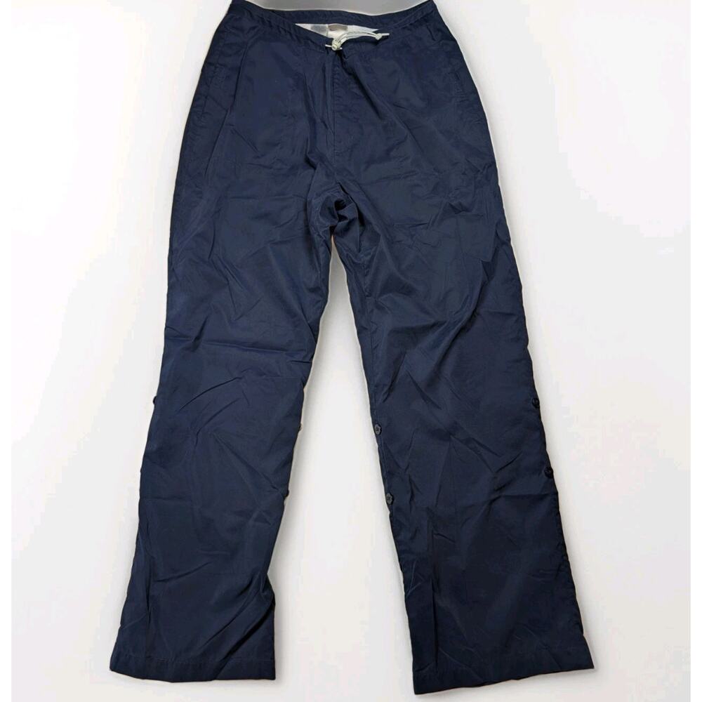 Nike Swoosh Y2K Roll Up Training Pants Navy Mesh Lined Women's Medium Wide Leg